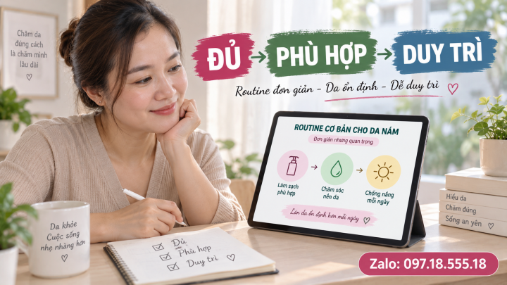 Routine cơ bản cho da nám nên có những nhóm bước nào