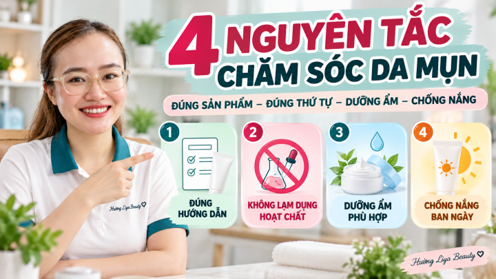 4 Nguyên Tắc Chăm Sóc Da Mụn