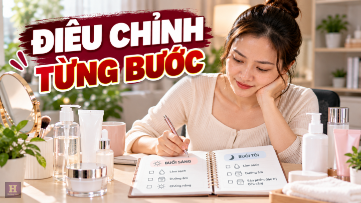 Điều chỉnh từng bước chăm sóc da Điều chỉnh từng bước chăm sóc da