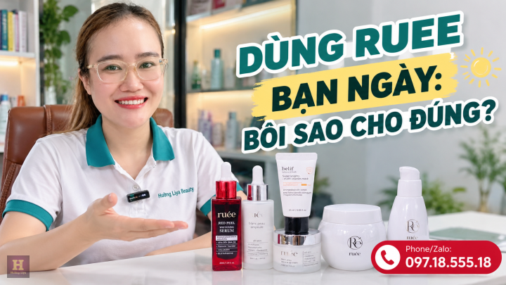 Dùng RUEE ban ngày với kem chống nắng như thế nào?