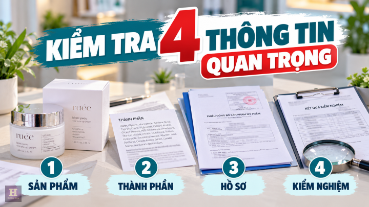 Kiểm tra 4 thông tin mỹ phẩm Kiểm tra 4 thông tin mỹ phẩm