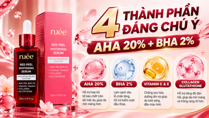 Tinh Chất Đỏ Ruée 4 Thành Phần Nổi Bật