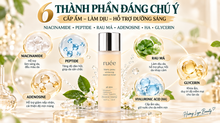 Tinh Chất Dưỡng Sáng Với 6 Thành Phần Vàng