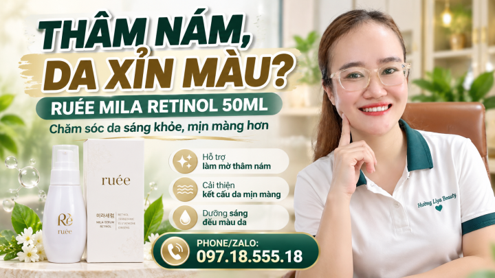serum ruee Retinol sáng mịn cùng Hường Liya